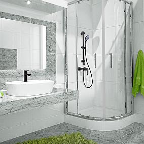 Mała łazienka w kontraście bieli i czerni!