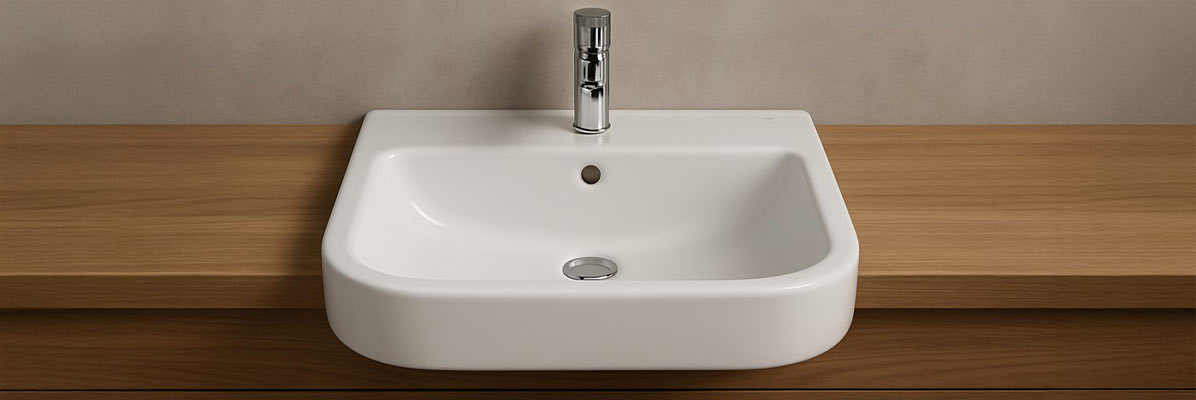 Umywalka półblatowa w łazience