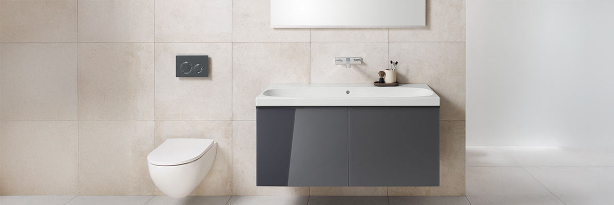 Duże płytki w małej łazience