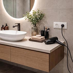 Gniazdka w łazience – zasady montażu. Gdzie je umieścić, by było bezpiecznie?