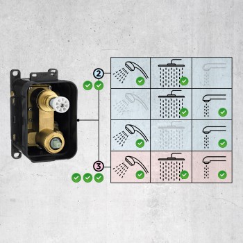 3-funkcyjny przełącznik natrysku