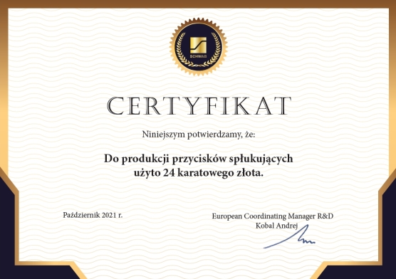 Wykonane z użyciem prawdziwego złota