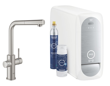 Zestaw startowy GROHE BLUE HOME obejmuje: