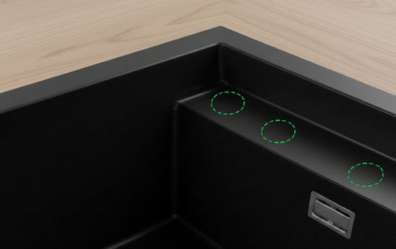 Dodatkowe podfrezowania - dopasuj zlew do siebie