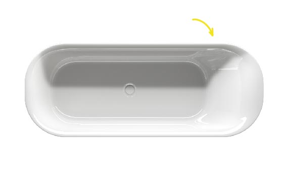 Ergonomiczne oparcie pod plecy wanny Devotion