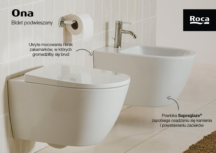 Roca Ona bidet wiszący biały A357685S00