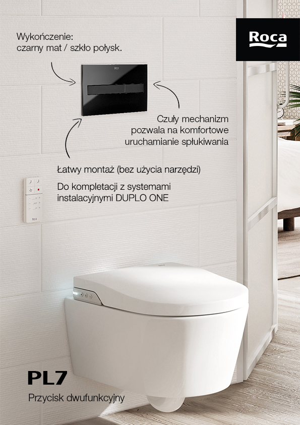 Roca PL7 przycisk spłukujący czarny mat/szkło A890188308