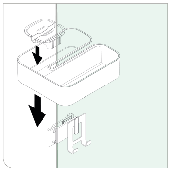 2 store półka przypinana czarna - łatwy montaż