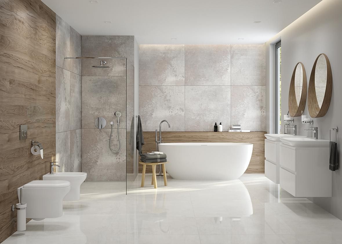 Oltens - luksusowa biała łazienka z domieszką naturalnych elementów