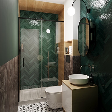 Mała zielona łazienka dla gości zdj.7
