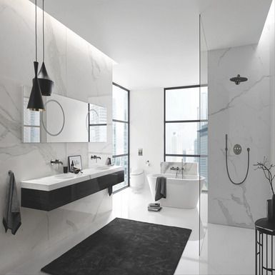 Duży salon kąpielowy w bieli i czerni zdj.4