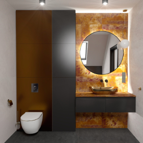 Nowoczesna łazienka w złotym wydaniu