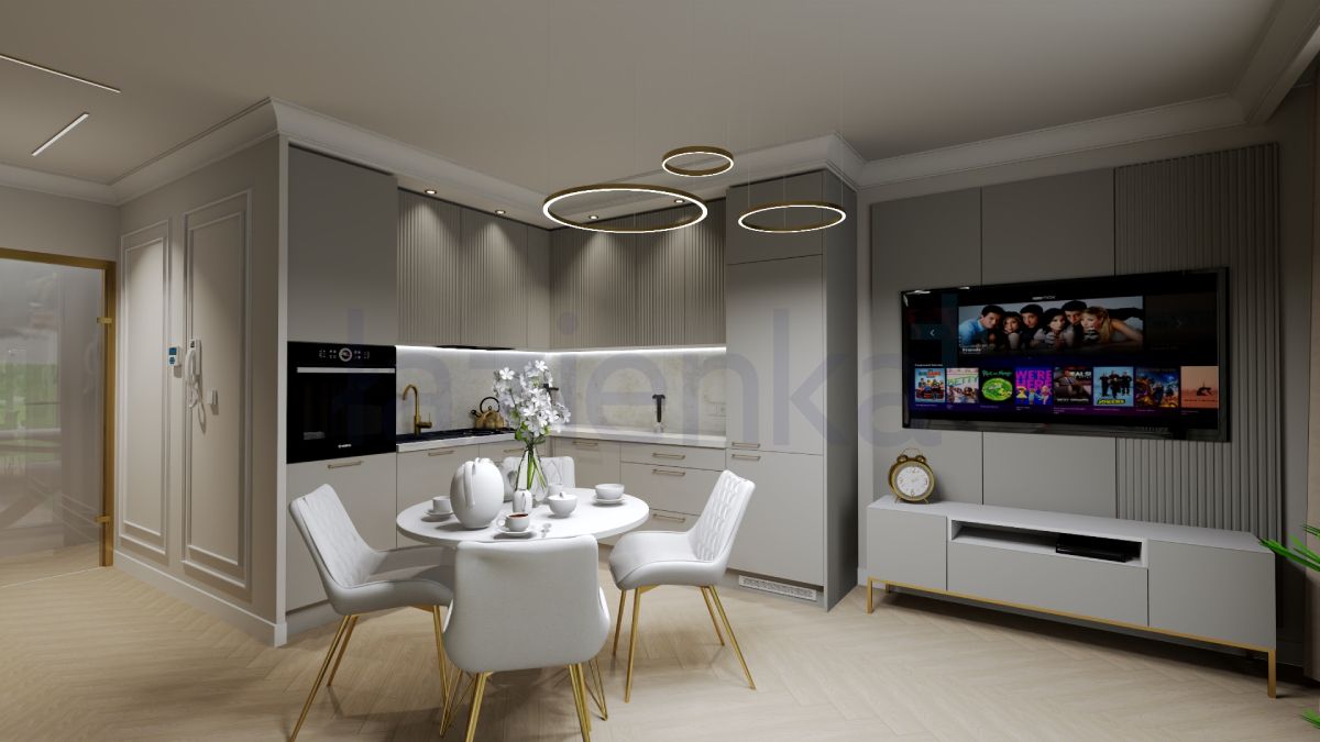 Nowoczesne oświetlenie w otwartym salonie