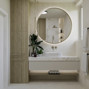 Marmurowy blat w łazience