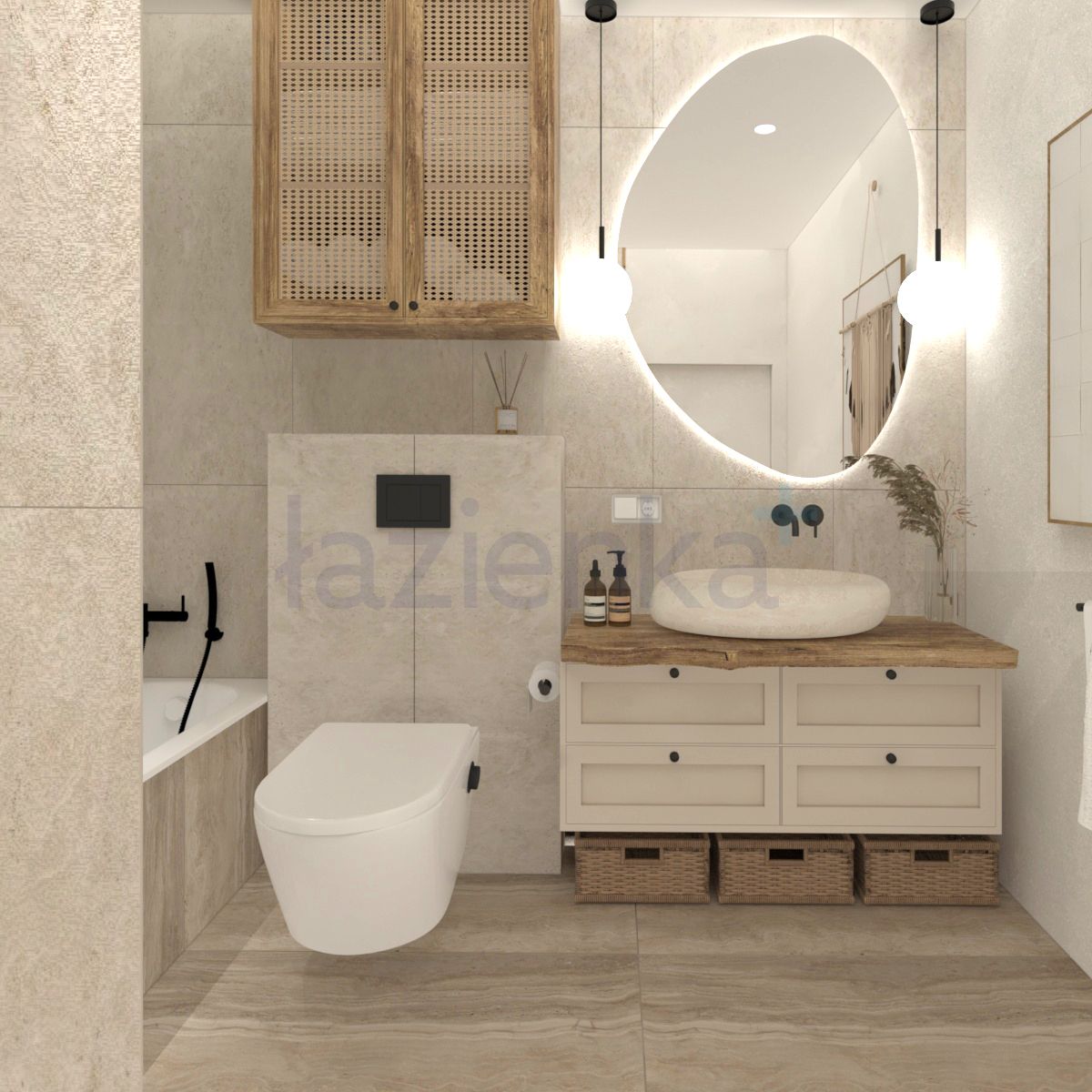 Łazienka inspirowana naturą