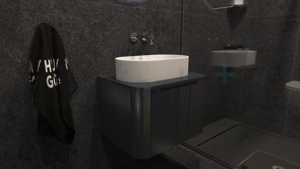 Czarne meble w łazience