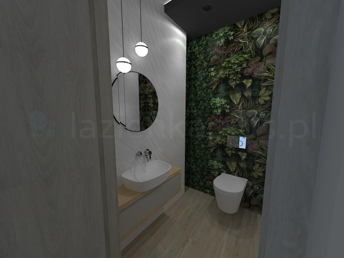 Toaleta z motywem roślinnym