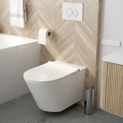 Oltens SmartFrisk miska WC wisząca myjąca z powłoką SmartClean z deską biała 42038000