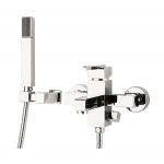 Deante Cubic bateria wannowo-prysznicowa ścienna chrom BDD011M