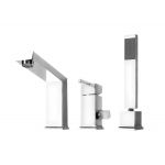 Deante Cubic bateria wannowo-prysznicowa 3-otworowa chrom BDD013M