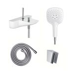 Zestaw wannowo-prysznicowy biały/chrom Hansgrohe PuraVida (15472400, 28557400, 28276000, 28331000)
