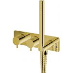 Kohlman Axel Gold bateria wannowo-prysznicowa podtynkowa termostatyczna złota QW265AGD