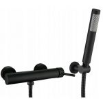 Rea Lungo Black bateria prysznicowa ścienna czarny mat REA-B9410