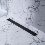 Bravat Black Glass Steel odpływ liniowy 80 cm szkło czarne BLACKGLASSSTEELDRAIN80