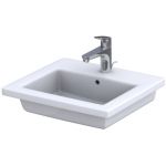 Oristo Twins umywalka 50x46 cm meblowa prostokątna biała UME-TW-50-91