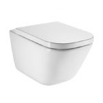 Zestaw Roca Gap miska WC wisząca Rimless Maxi Clean z deską wolnoopadającą biała (A34647L00M, A80148200U)