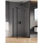 New Trendy New Renoma Black kabina prysznicowa 80x100 cm prawe czarny/szkło przezroczyste D-0202A/D-0112B
