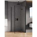 New Trendy New Renoma Black kabina prysznicowa 80x100 cm prawe czarny/szkło przezroczyste D-0202A/D-0112B-WP