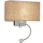 Ideal Lux Hotel kinkiet 1x40W/1x1W płócienny 103204