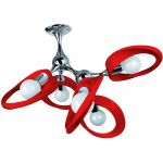 Lampex Emma lampa wisząca 5x60W czerwona/chrom 414/5CZE