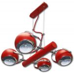 Lis Poland Scotti lampa wisząca 4x40W czerwona 4461ZH04