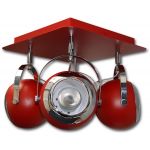 Lis Poland Scotti lampa podsufitowa 4x40W czerwona 4463PLH04