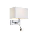 Markslöjd Savoy kinkiet 60W+3W chrom/biały 106307