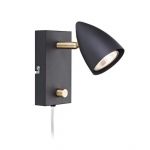 Markslöjd Ciro kinkiet 1x35W czarny/złoto szczotkowane 106318