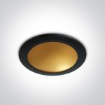 One Light Nata lampa do zabudowy 1x16W czarny/mosiądz 10116FD/B/BS