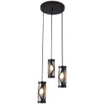 Rabalux Oberon lampa wisząca 3x40W brązowy/bursztynowy 5339