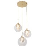 Rabalux Philana lampa wisząca 3x60W złoty/przezroczysty 6496