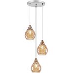 Rabalux Cassandra lampa wisząca 3x40W chrom/bursztynowy 6659