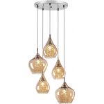 Rabalux Cassandra lampa wisząca 5x40W chrom/burstynowy 6660