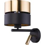 TK Lighting Hilton kinkiet 1x15W/1x3W czarny/złoty 2579
