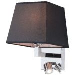 Zambelis Lighting kinkiet 1x40W/1x3W czarny/chrom H26-B