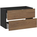 Comad Talia Casella szafka 80x45,6x50 cm podumywalkowa wisząca czarna-dąb TALIA CASELLA 82-80-46-2S