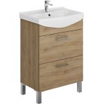 Zestaw Cersanit Cersania New umywalka z szafką zestaw meblowy 60 cm biały/orzech ( K110046, S543028DSM)