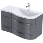 Oristo Opal szafka 90 cm podumywalkowa wisząca prawa szary połysk OR30-SD4S-90-3-P