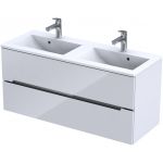 Oristo Silver szafka 120 cm podumywalkowa wisząca podwójna biały połysk OR33-SD2S-120-1-D