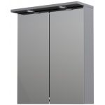 Oristo Silver szafka 60 cm wisząca górna z lustrem szary mat OR33-SGL2D-60-4